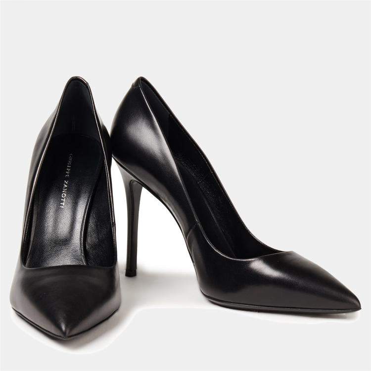 Pre Owned Giuseppe Zanotti Black Leather Pointed Toe Pumps Size 35