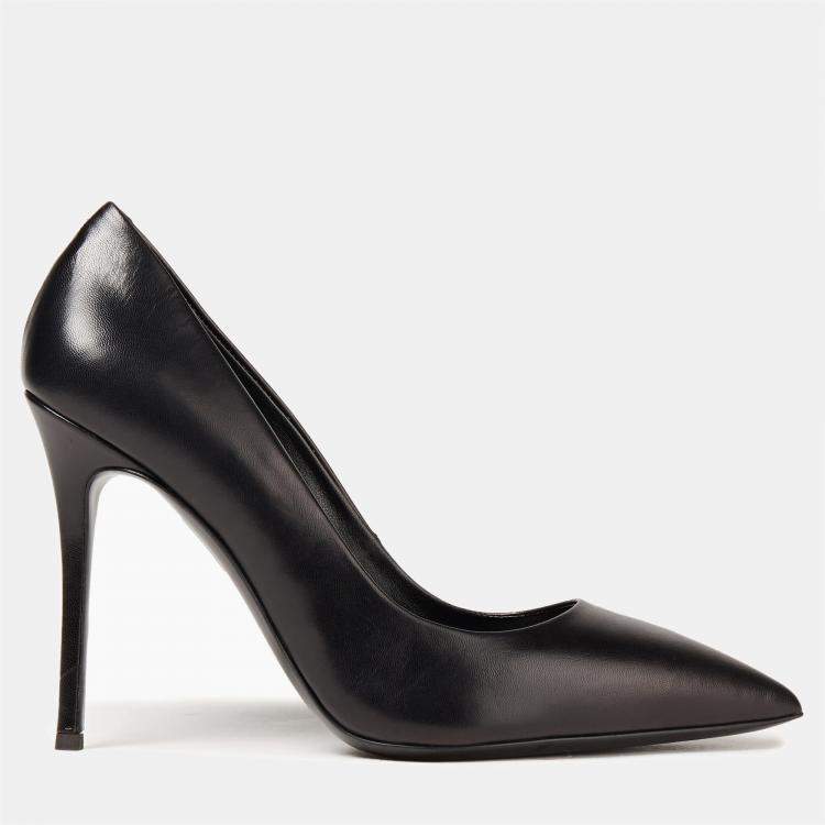 Pre Owned Giuseppe Zanotti Black Leather Pointed Toe Pumps Size 35