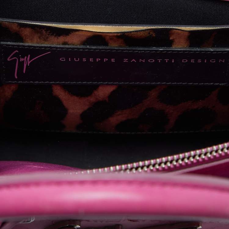 Pre Owned Giuseppe Zanotti Pink Croc Embossed Leather G17 Tote