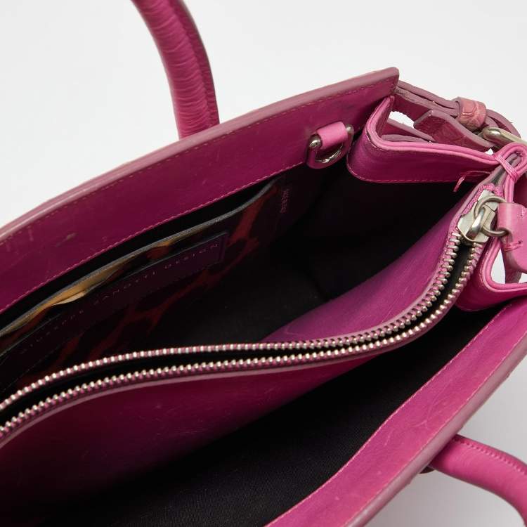 Pre Owned Giuseppe Zanotti Pink Croc Embossed Leather G17 Tote