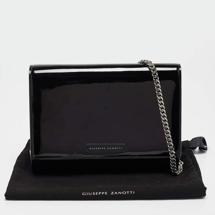 Pre Owned Giuseppe Zanotti Black Patent Leather Wendy Chain Bag