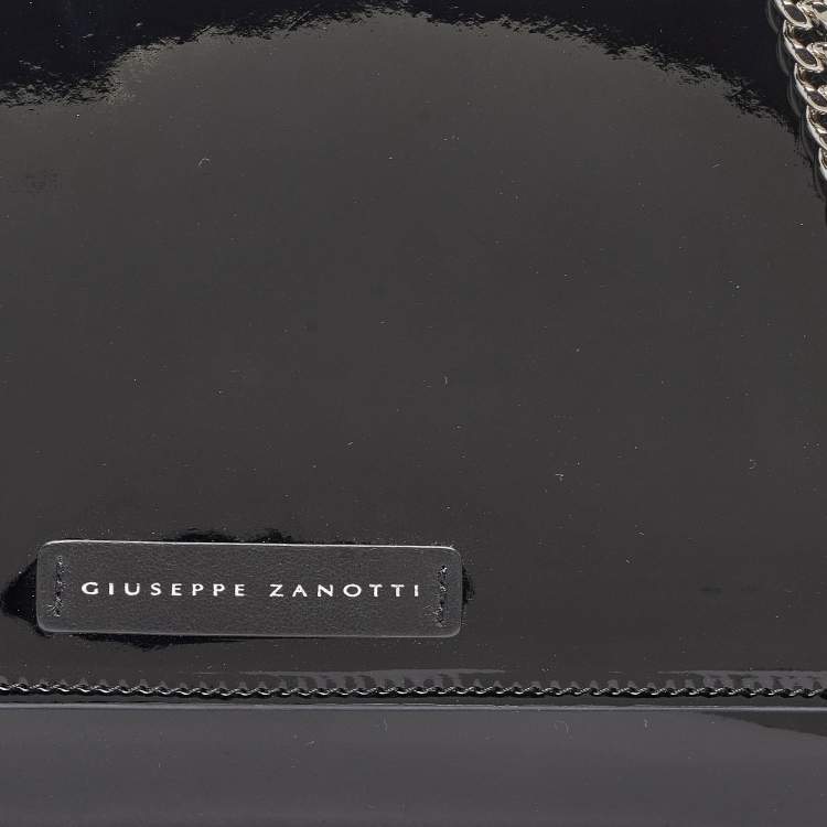 Pre Owned Giuseppe Zanotti Black Patent Leather Wendy Chain Bag