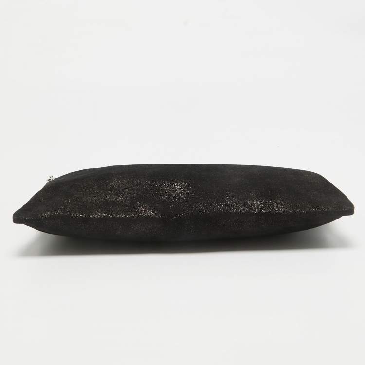 Pre Owned Giuseppe Zanotti Black Suede Skull Zip Clutch