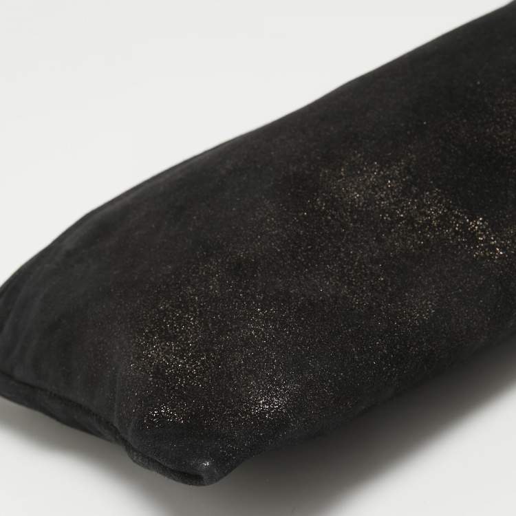 Pre Owned Giuseppe Zanotti Black Suede Skull Zip Clutch