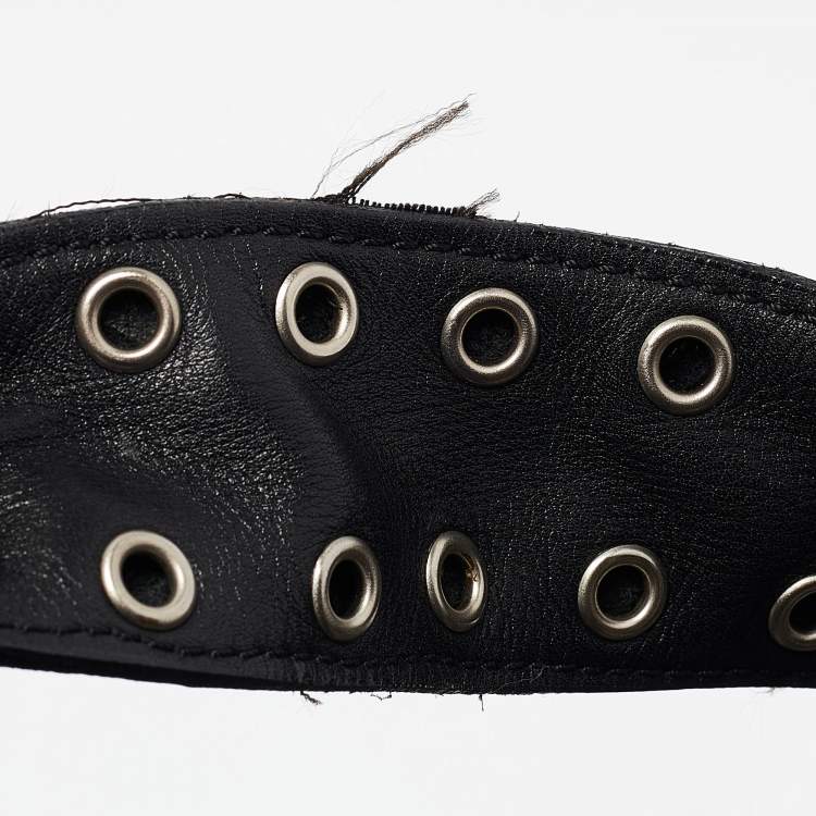Pre Owned Giuseppe Zanotti Black Leather Studded Hobo
