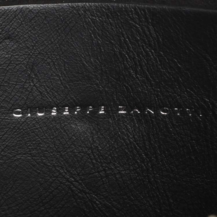 Pre Owned Giuseppe Zanotti Maroon Croc Embossed Leather Morris Clutch