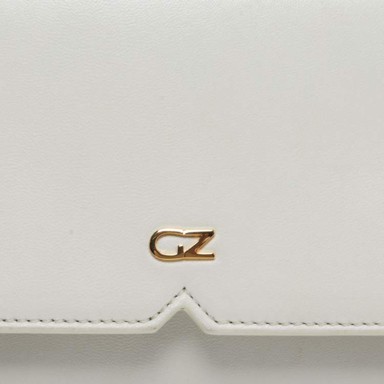 Pre Owned Giuseppe Zanotti Nola Double Off White Leather Clutch
