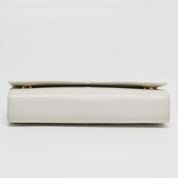 Pre Owned Giuseppe Zanotti Nola Double Off White Leather Clutch