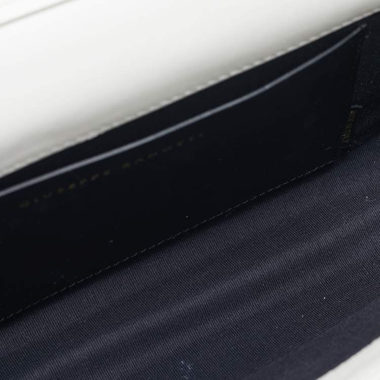 Pre Owned Giuseppe Zanotti Nola Double Off White Leather Clutch