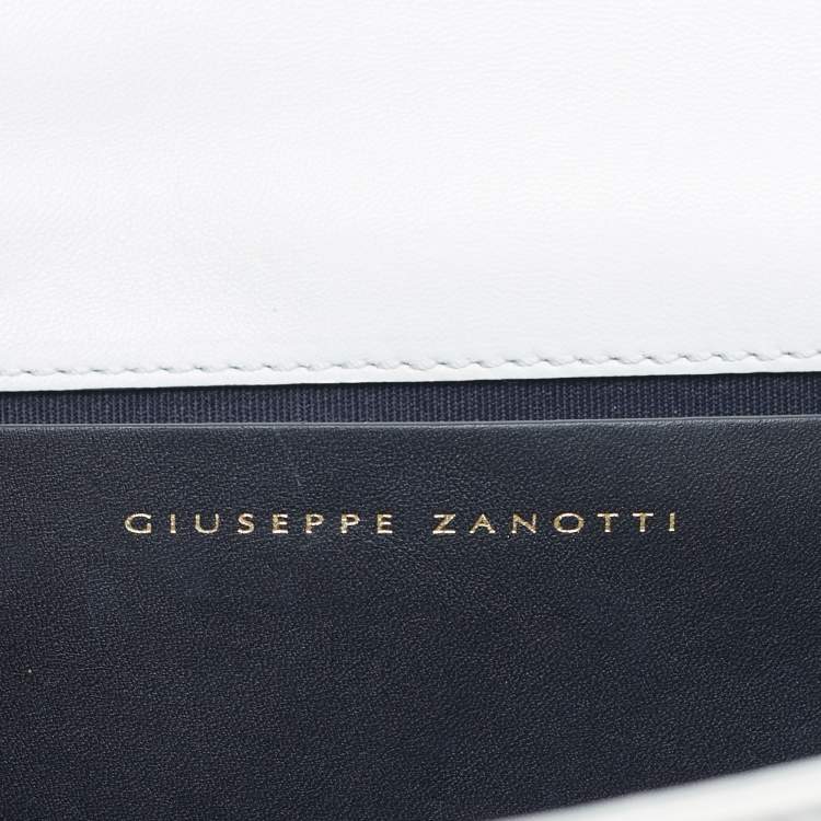 Pre Owned Giuseppe Zanotti Nola Double Off White Leather Clutch