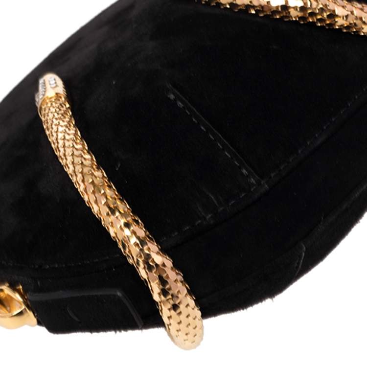 Pre Owned Giuseppe Zanotti Black Suede Aleesha Wristlet Clutch