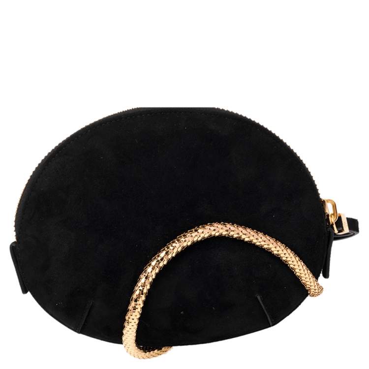 Pre Owned Giuseppe Zanotti Black Suede Aleesha Wristlet Clutch