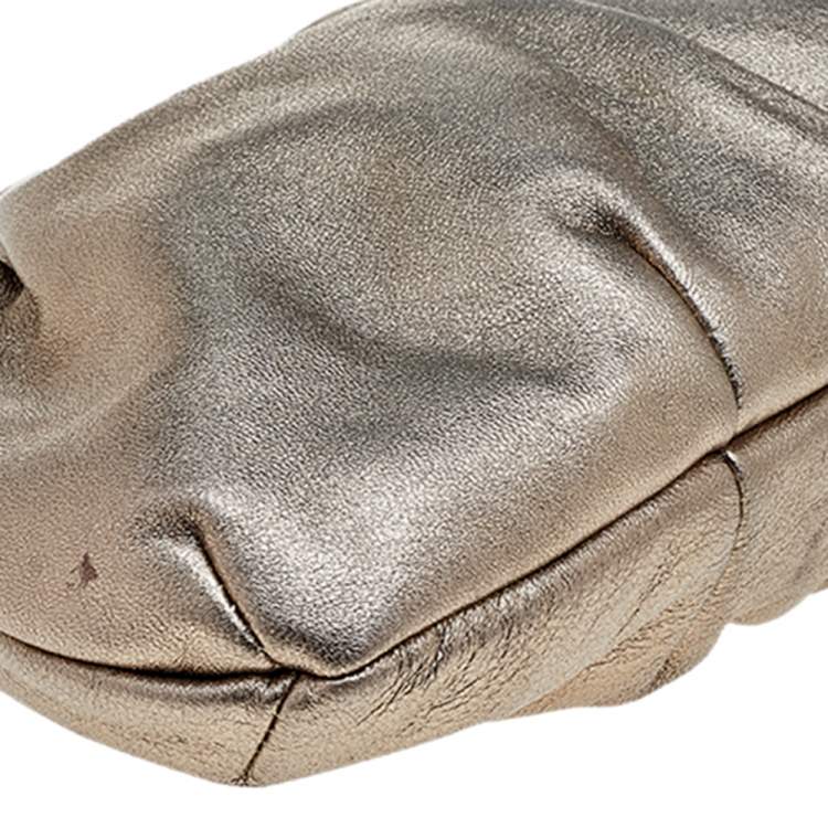 Pre Owned Giuseppe Zanotti Metallic Gold Leather Clutch