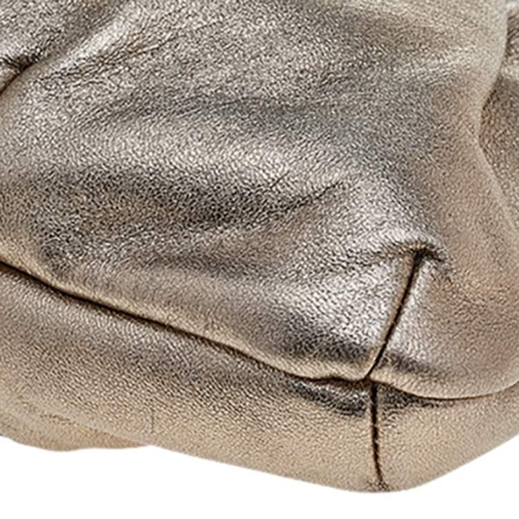 Pre Owned Giuseppe Zanotti Metallic Gold Leather Clutch