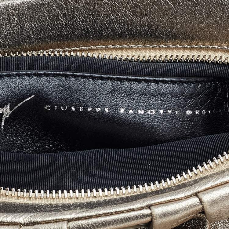 Pre Owned Giuseppe Zanotti Metallic Gold Leather Clutch