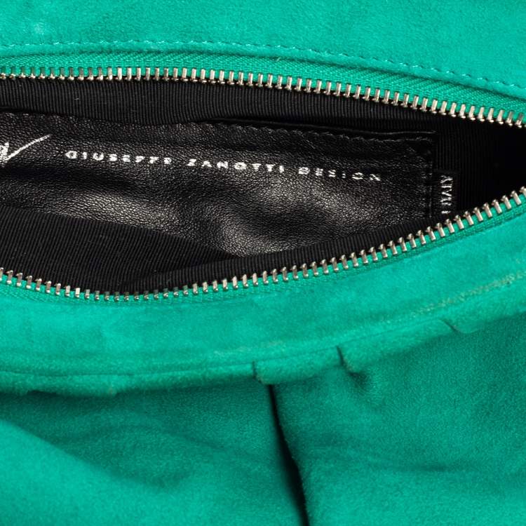 Pre Owned Giuseppe Zanotti Green Suede Clutch