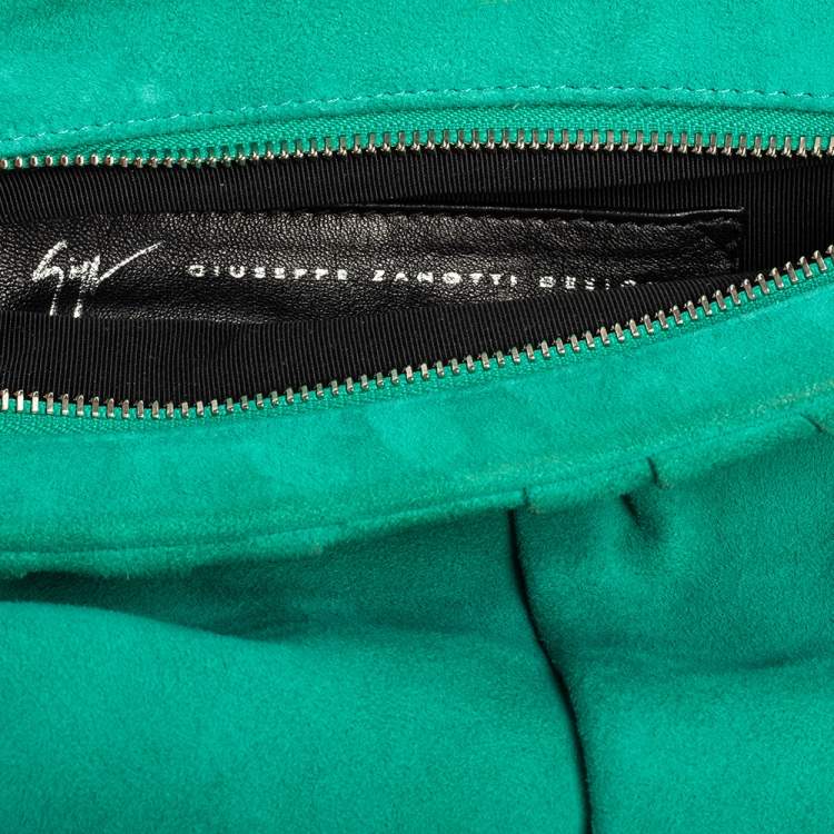 Pre Owned Giuseppe Zanotti Green Suede Clutch
