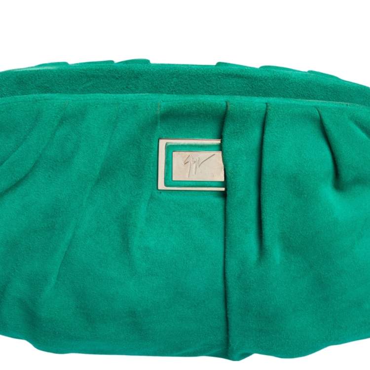 Pre Owned Giuseppe Zanotti Green Suede Clutch