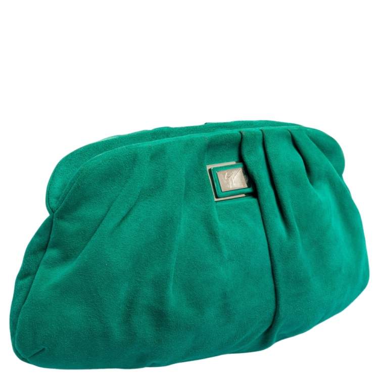 Pre Owned Giuseppe Zanotti Green Suede Clutch