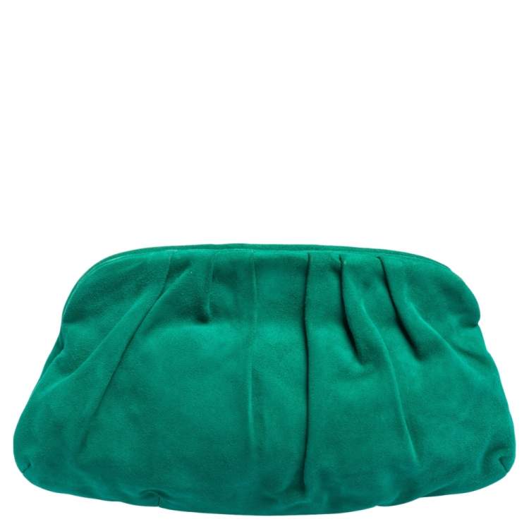 Pre Owned Giuseppe Zanotti Green Suede Clutch