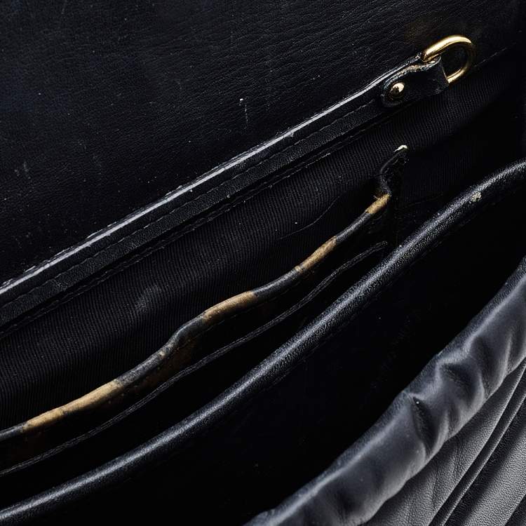 Pre Owned Giuseppe Zanotti Black Leather Logo Shoulder Bag