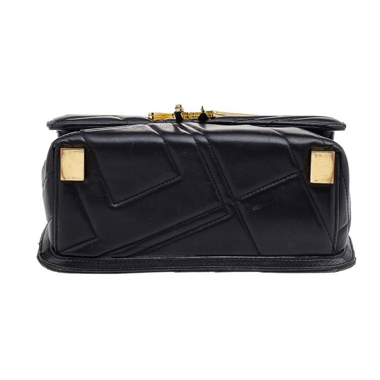 Pre Owned Giuseppe Zanotti Black Leather Logo Shoulder Bag