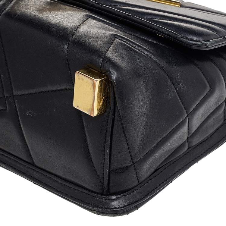 Pre Owned Giuseppe Zanotti Black Leather Logo Shoulder Bag