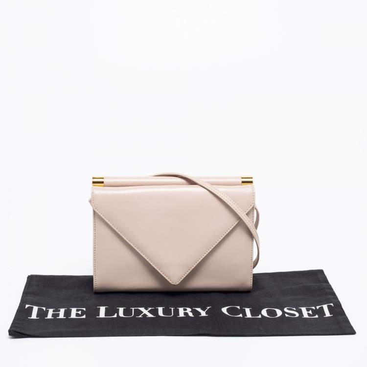 Pre Owned Giuseppe Zanotti Beige Leather Envelope Flap Crossbody Bag