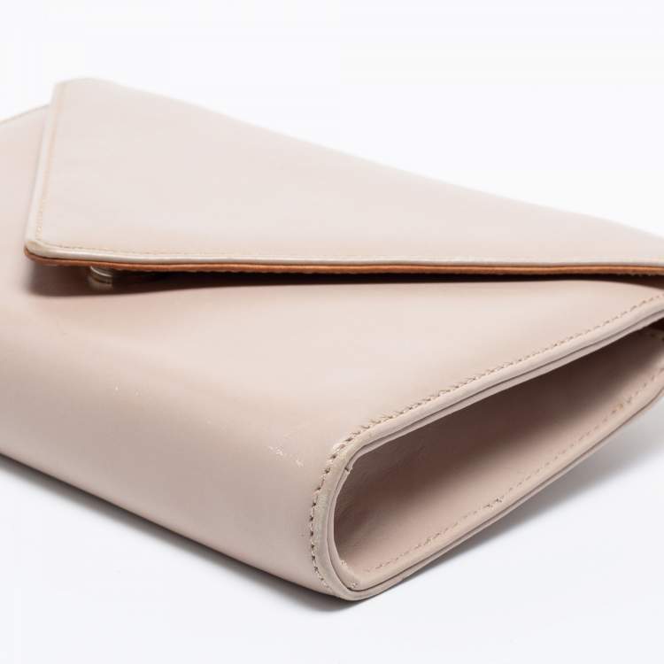 Pre Owned Giuseppe Zanotti Beige Leather Envelope Flap Crossbody Bag