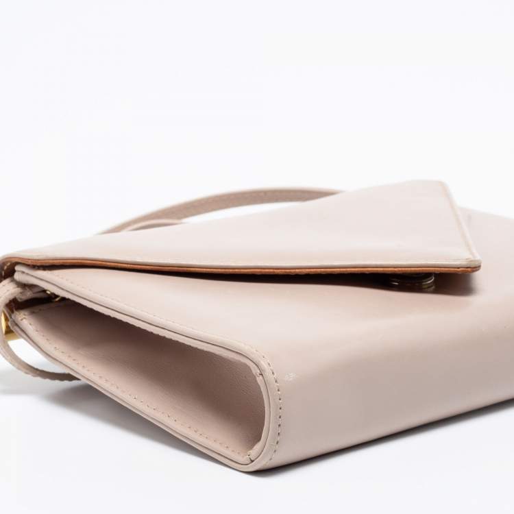 Pre Owned Giuseppe Zanotti Beige Leather Envelope Flap Crossbody Bag