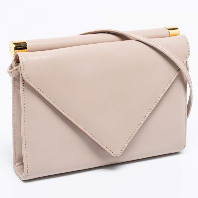 Pre Owned Giuseppe Zanotti Beige Leather Envelope Flap Crossbody Bag