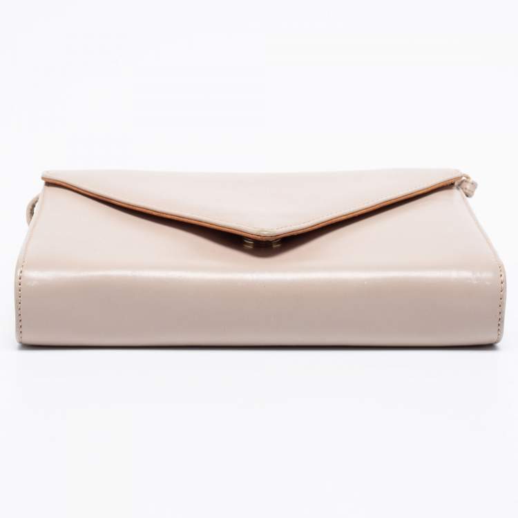 Pre Owned Giuseppe Zanotti Beige Leather Envelope Flap Crossbody Bag