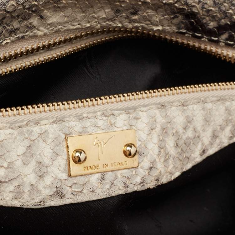 Pre Owned Giuseppe Zanotti Multicolour Python Embossed and Patent Leather Clutch