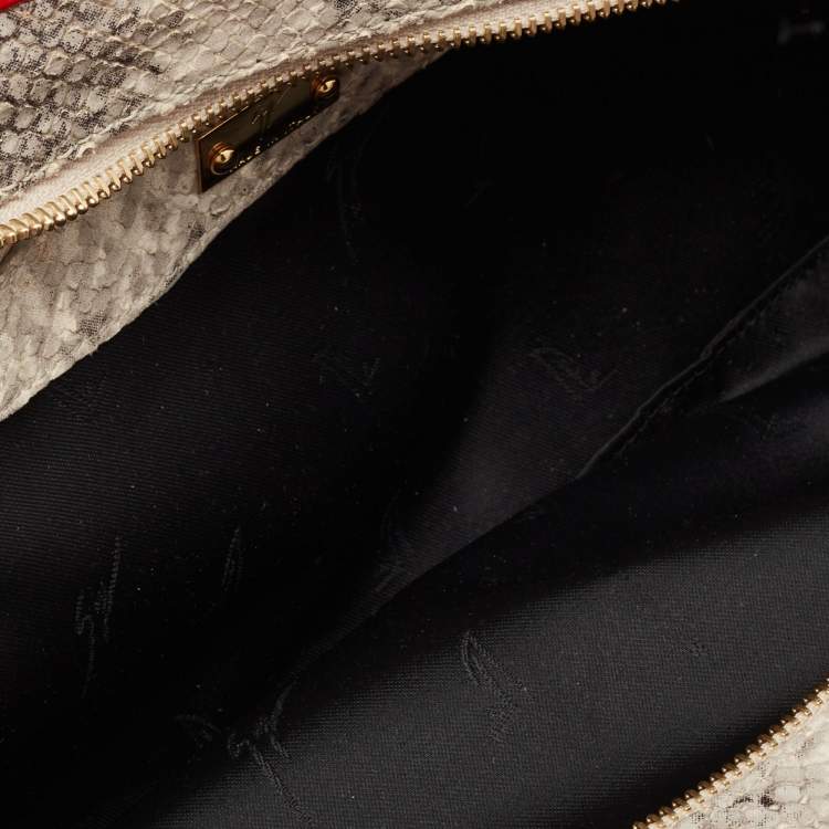 Pre Owned Giuseppe Zanotti Multicolour Python Embossed and Patent Leather Clutch