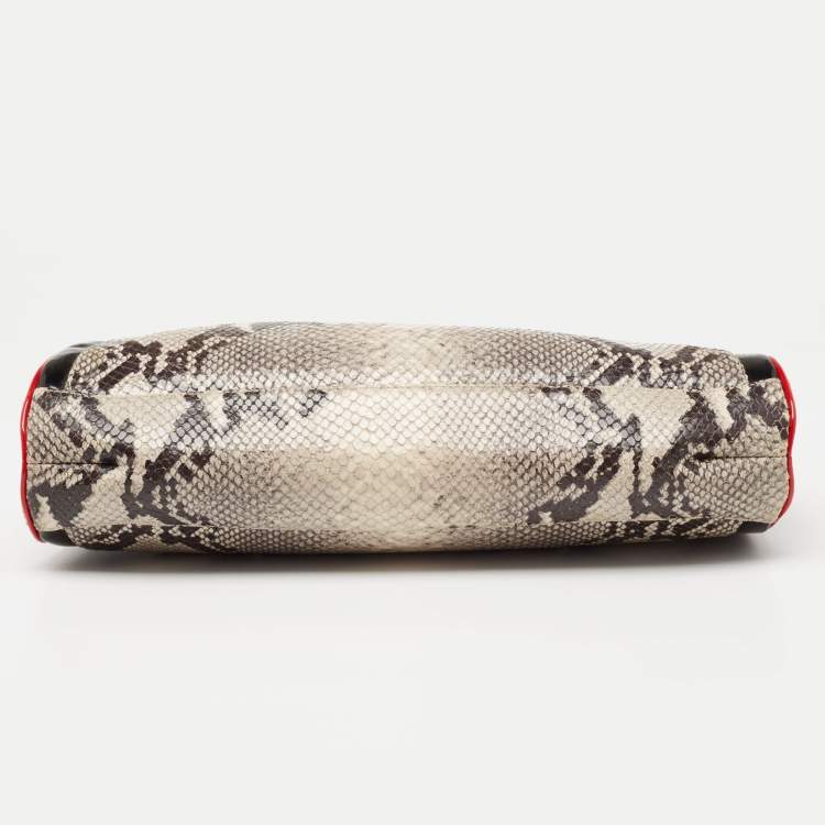Pre Owned Giuseppe Zanotti Multicolour Python Embossed and Patent Leather Clutch