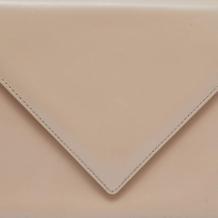Pre Owned Giuseppe Zanotti Beige Leather Envelope Clutch