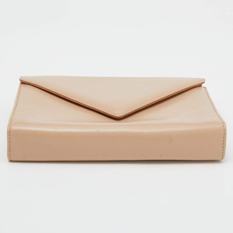 Pre Owned Giuseppe Zanotti Beige Leather Envelope Clutch