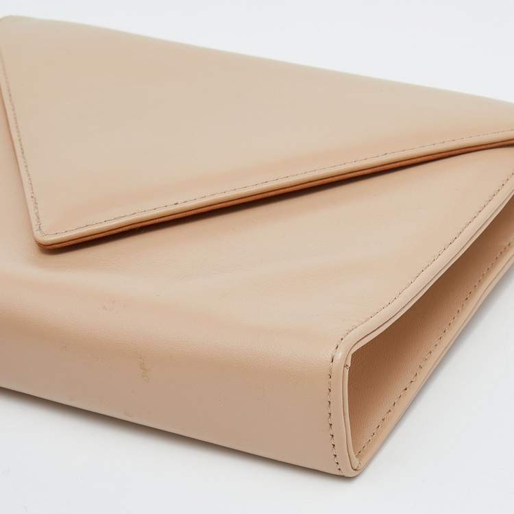 Pre Owned Giuseppe Zanotti Beige Leather Envelope Clutch