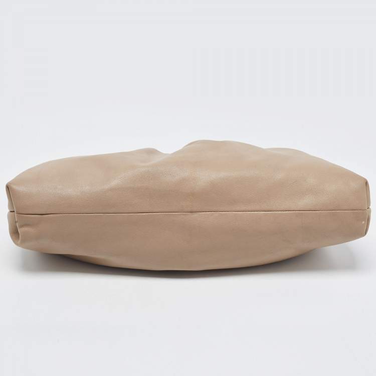 Pre Owned Giuseppe Zanotti Beige Leather Oversized Clutch