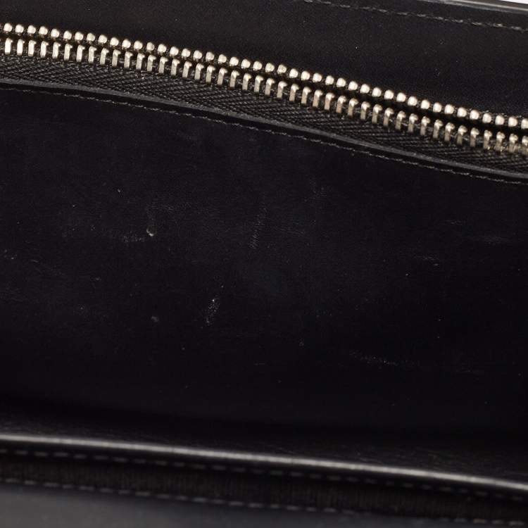 Pre Owned Giuseppe Zanotti Black Leather Logo Crossbody Bag