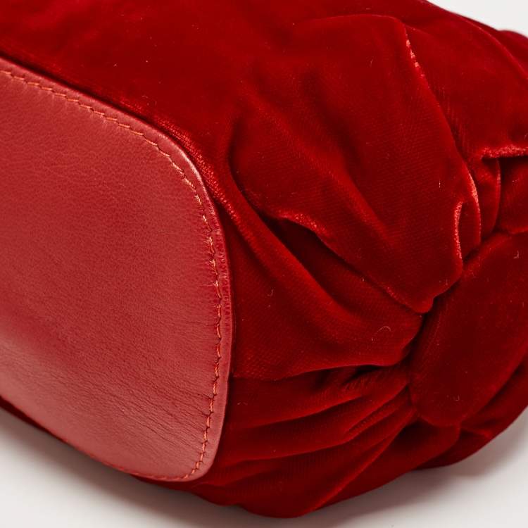 Pre Owned Giuseppe Zanotti Velvet and Leather Zip Pouch