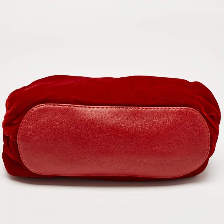 Pre Owned Giuseppe Zanotti Velvet and Leather Zip Pouch
