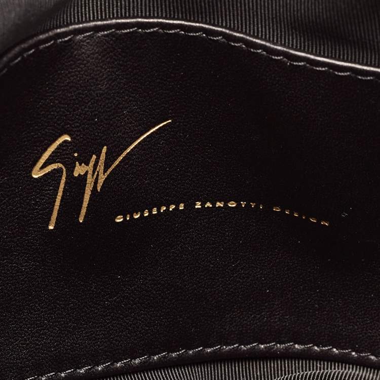 Pre Owned Giuseppe Zanotti Velvet and Leather Zip Pouch