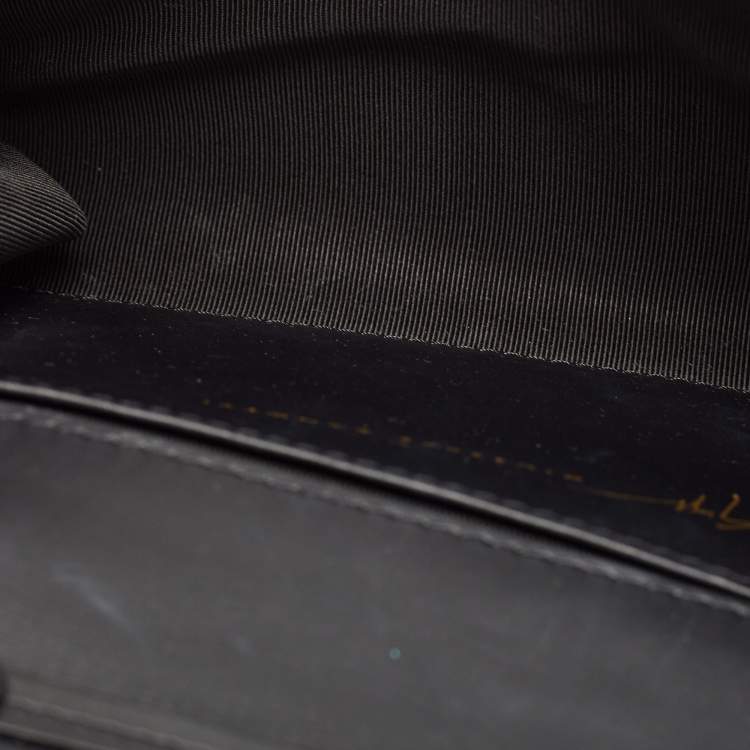 Pre Owned Giuseppe Zanotti Black Suede Diwali Motif Jaya Chain Clutch