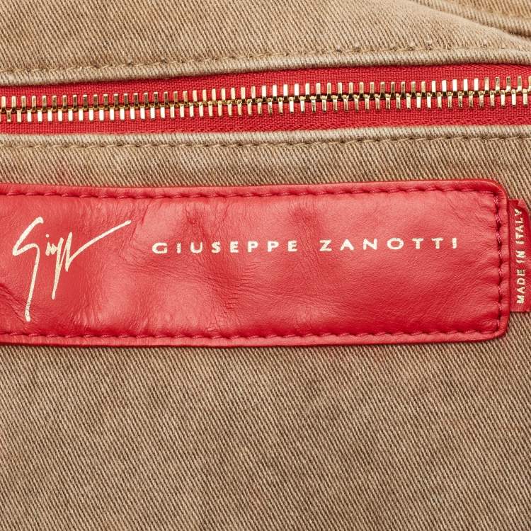 Pre Owned Giuseppe Zanotti Brown Denim Logo Shopper Tote