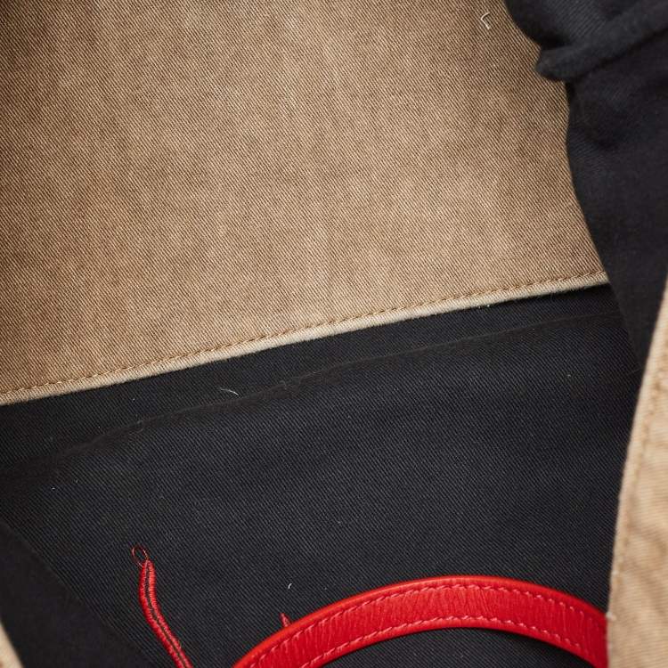 Pre Owned Giuseppe Zanotti Brown Denim Logo Shopper Tote