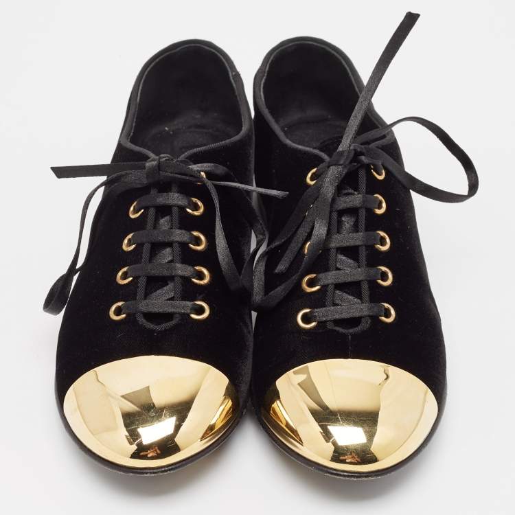 Pre Owned Giuseppe Zanotti Black Velvet Smoking Slippers Size 38