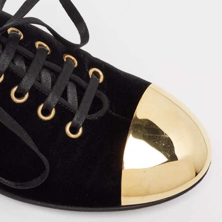Pre Owned Giuseppe Zanotti Black Velvet Smoking Slippers Size 38