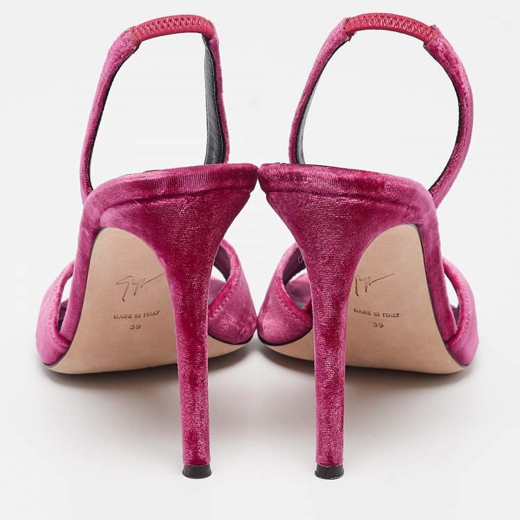 مملوكة مسبقًا Giuseppe Zanotti Purple Velvet Nostyle Ankle Strap Sandals Size 39