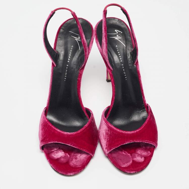 مملوكة مسبقًا Giuseppe Zanotti Purple Velvet Nostyle Ankle Strap Sandals Size 39